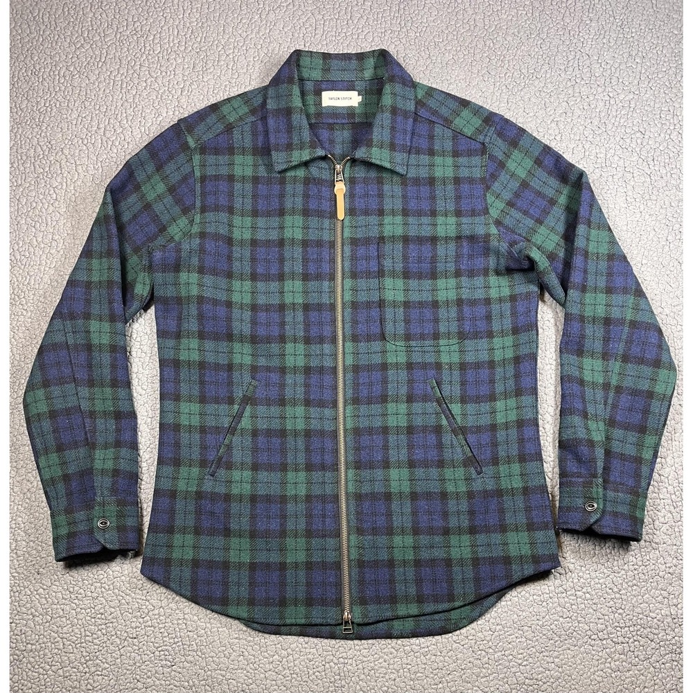 Taylor Stitch Coit Jacket Mens 42 Black Watch Plaid Wool Blend Flannel Jacket